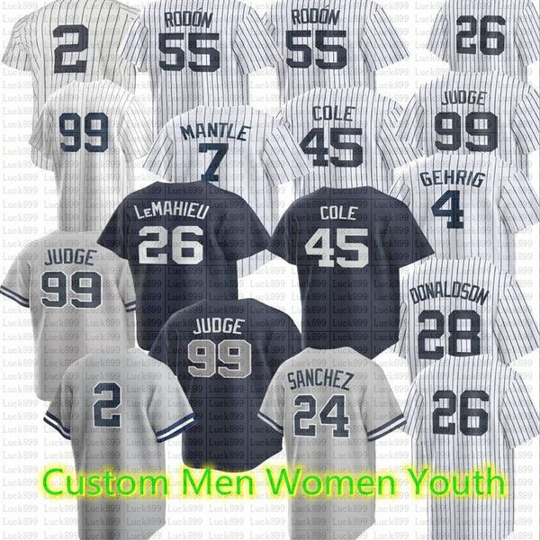 

2023 aaron judge baseball jersey gerrit cole gleyber torres anthony rizzo dj lemahieu josh donaldson derek jeter volpe carlos rodon lou gehr, Blue;black