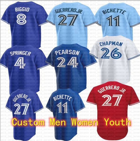 

vladimir guerrero jr. jersey bo bichette matt chapman george springer kevin gausman alek manoah kevin kiermaier whit merrifield, Blue;black