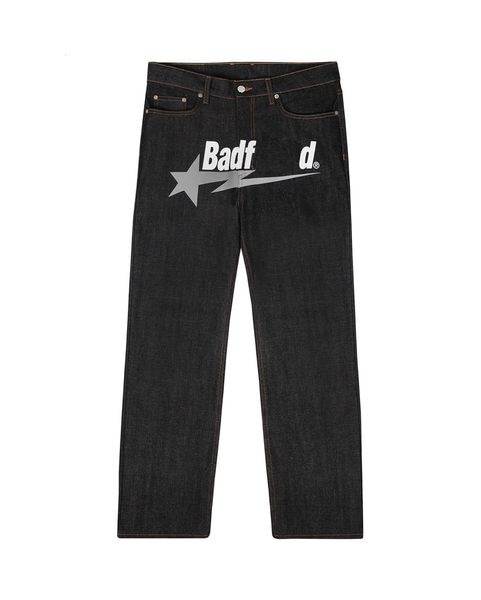 

2023 designer mens jeans university y2k badfriend hip hop letter printed black pants men women fashion casual rock wide foot baggy trouser s