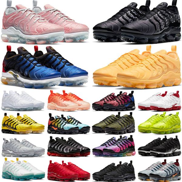 

2021 tn plus running shoes women men triple black white pink rise regency purple lemon lime volt mens trainers sports sneakers 36-47
