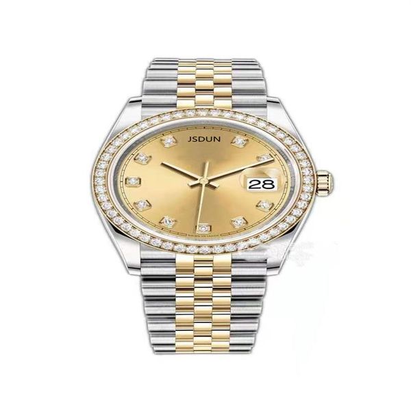 

master designed automatic mechanical women's watch luxury fashion dial 316 fine steel waterproof calendar folding buckle 290v, Slivery;golden