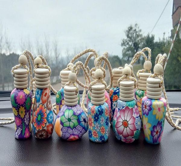 

new arrive car hang decoration polymer clay essence oil perfume bottle hang rope empty bottle wb12846056933