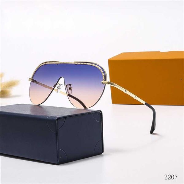

designer sunglasses 2023 new large frame windproof sunglasses sports men's and women's conjoined gradient fashion sunglasses 2207, White;black