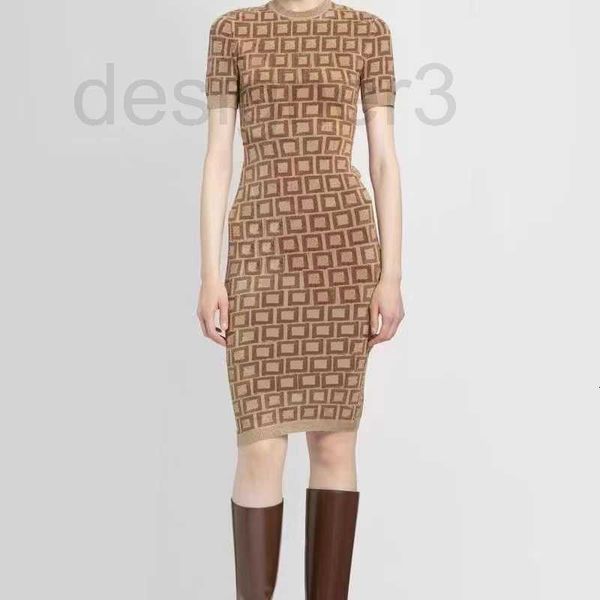 

casual dresses designer dress women knitted classic vintage knit skirt fashion letter womens pattern clothing be7z, Black;gray