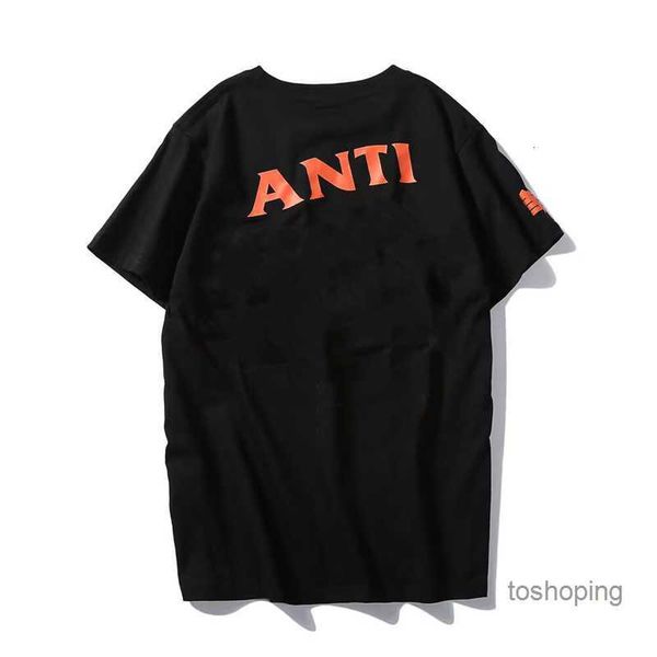 

men's t shirts fashion assces anti social club cross print t-shirt casual couple short21gpgo, White;black