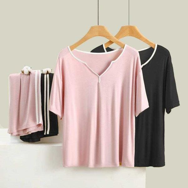 

modal sports set: comfy, loose-fit v-neck for women. perfect for summer.