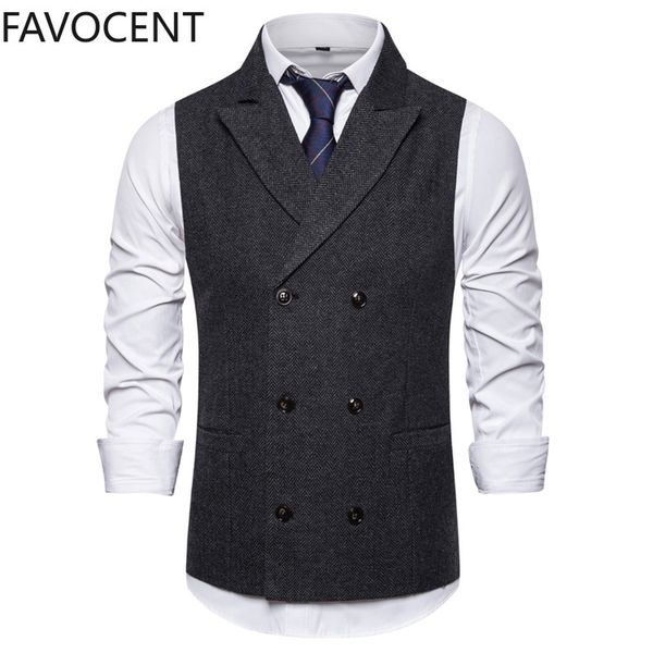 

men's vests double breasted suit s sleeveless waistcoat vintage formal blazers for wedding chaleco 230331, Black;white