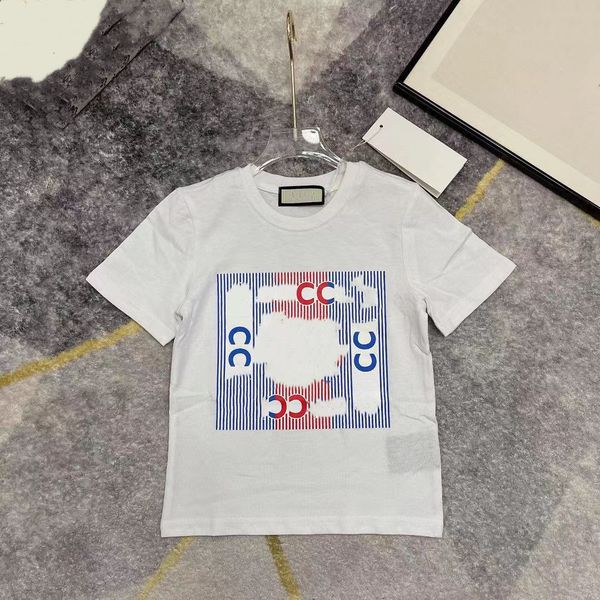 

kids fashion t-shirts luxury designer t shirt tees boys girls red cherries embroidered letter cotton short sleeve pullover aaa, Blue