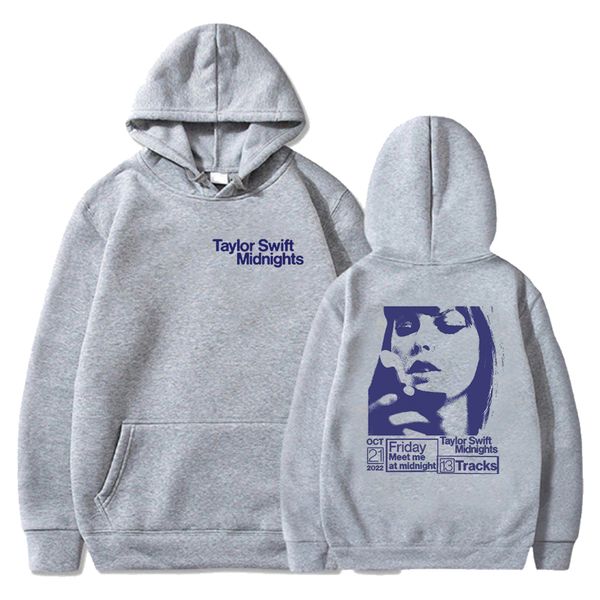 

taylor midnights album hoodie long sleeve sweatshirts 2023 the eras tour men women's hoodie fashion clothes, Black