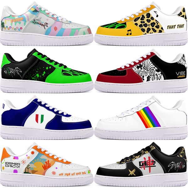 

DIY shoes winter Glossy fashion autumn mens Leisure shoes one for men women platform casual sneakers Classic cartoon graffiti trainers comfortable sports 87670