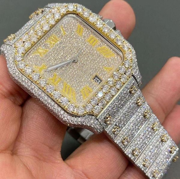 

luxury watches mens watch designer watches movement watches men moissanite watch iced out watch diamond watch montre automatic mechanical wa, Slivery;brown