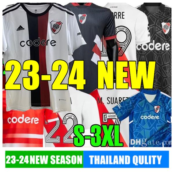 

2024 2324 river plate soccer jerseys camiseta futbol de la cruz quintero alvarez pratto fernandez pinola borre carrascal m.suarez j.alvarez, Black;yellow