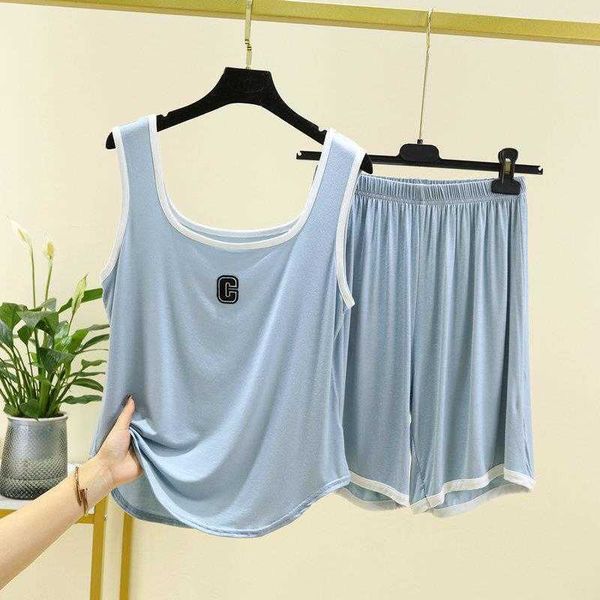 

2 piece suit modal camisole contrast color vest womens sleeveless bottoming top