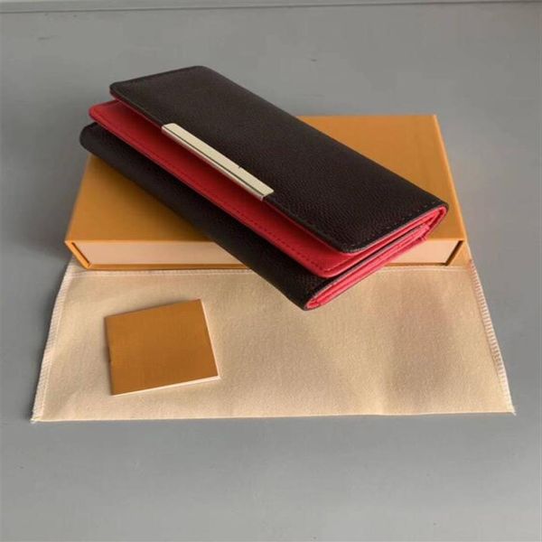 

red and brown bottoms lady long wallet multicolor designer coin purse card holder women classic zipper pocket designer276h, Red;black