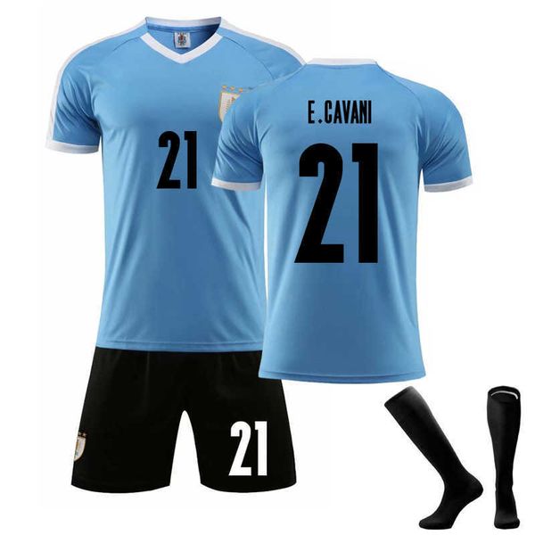 

soccer jerseys uruguayan football suit no.9 suarez shirt no.21 cavani suit football wear, Black;yellow