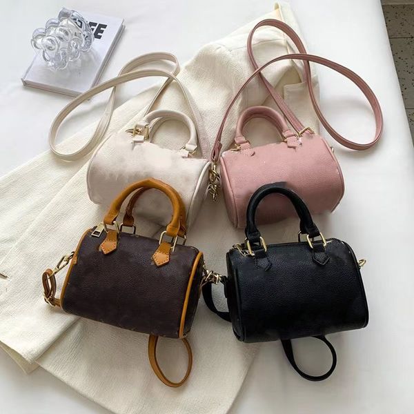 

designer kids princess handbags sweet baby girls flower printed messenger bags fashion children mini change purse girl one shoulder bags f16, Black