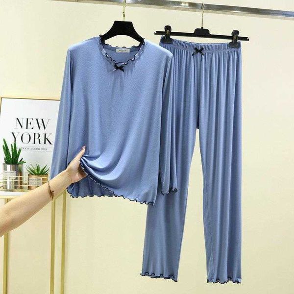 

pajamas college style age reducing womens modal spring and summer long sleeves