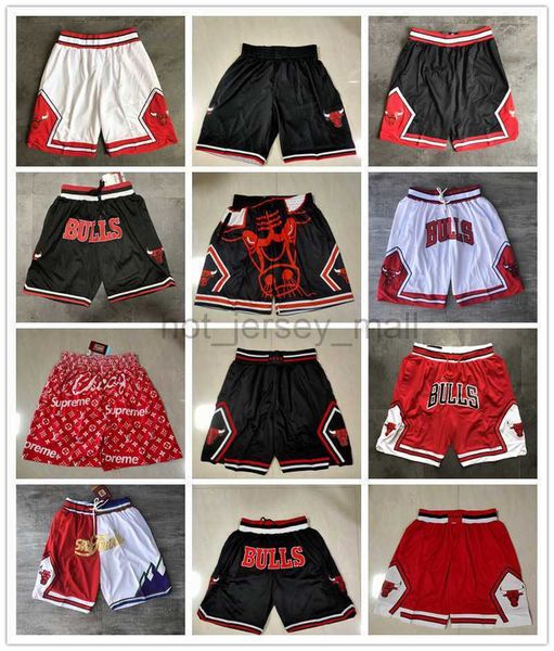 

chicago''bulls''men retro basketball shorts pocket red black size s-2xl short