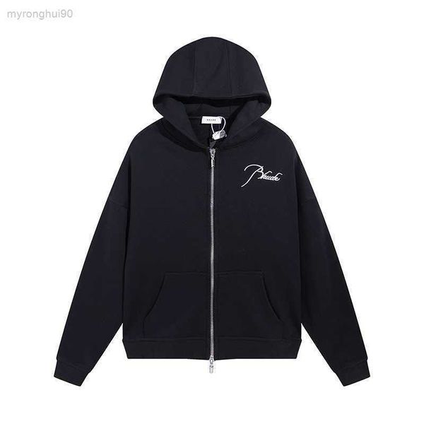 

men's hoodies & high fashion embroidery loop hoodie cardigan jacket 9svu 7fh3, Black