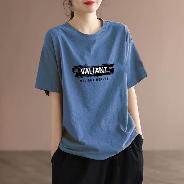 

summer american versatile fashion loose short sleeve, White