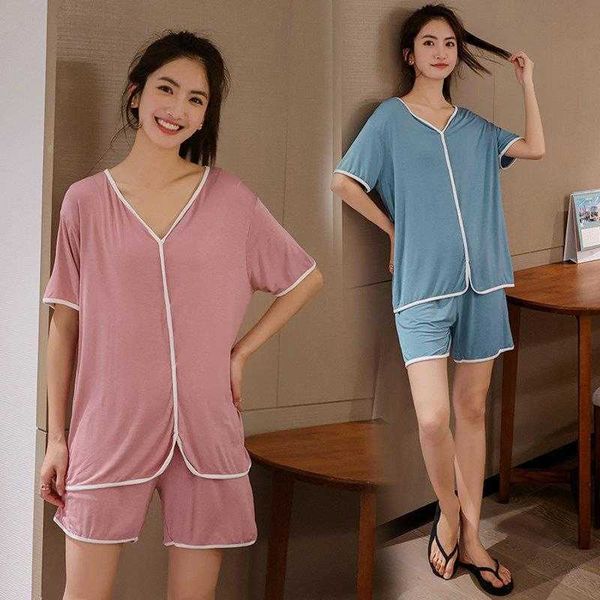 

modal cotton pajamas womens spring and summer thin plus size homewear short