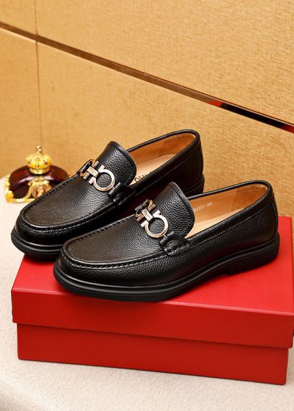 

2023 mens dress shoes formal genuine leather platform driving shoes men's brand crocodile wedding party loafers size 38-45, Black