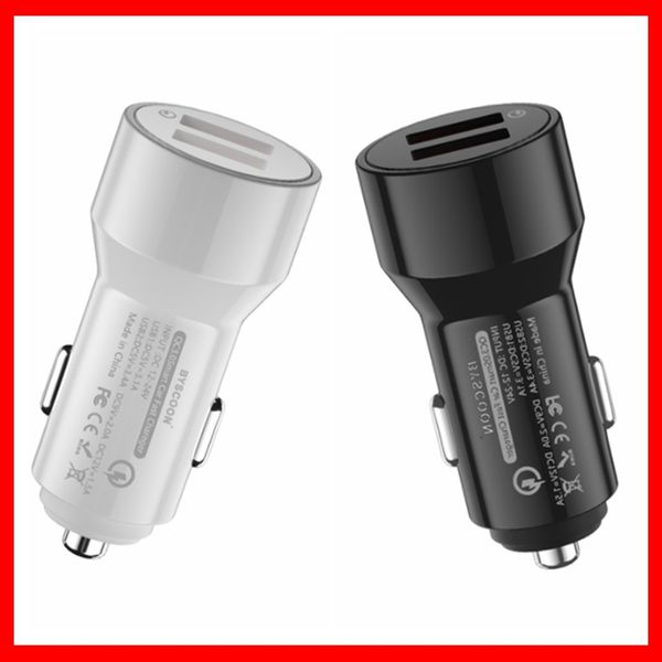 

40w car charger cell phone tablet qc 3.0 qc3.0 fast charge mini car-charger dual usb phone chargers adapter for samsung car-charge car-charg