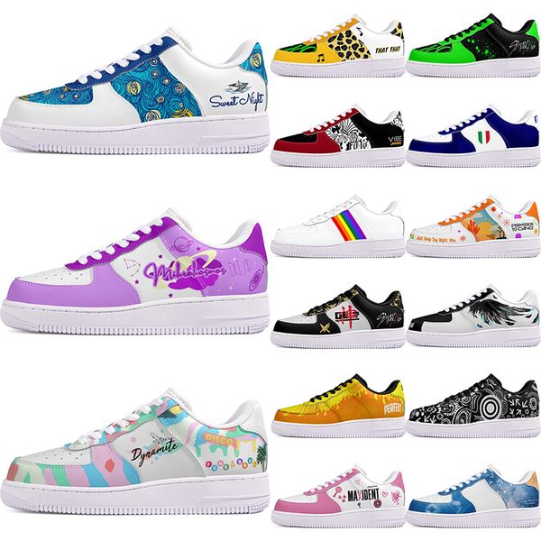 

DIY shoes winter Glossy autumn mens Leisure shoes one for men women platform casual sneakers Classic cartoon graffiti trainers comfortable sports 103399