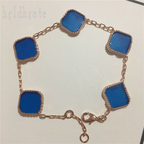 

female mens bracelet designer for women bracelets silver rose gold color fashionable multicolor four leaf pink clover bracelets luxury jewel, Golden;silver