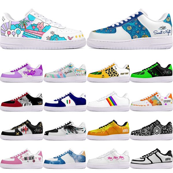 

DIY shoes winter clean fashion autumn mens Leisure shoes one for men women platform casual sneakers Classic cartoon graffiti trainers comfortable sports 99731
