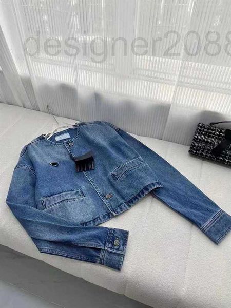 

women's jackets designer 2023 new triangle style advanced sense reduced age small short denim coat women spring and autumn uhsf, Black;brown