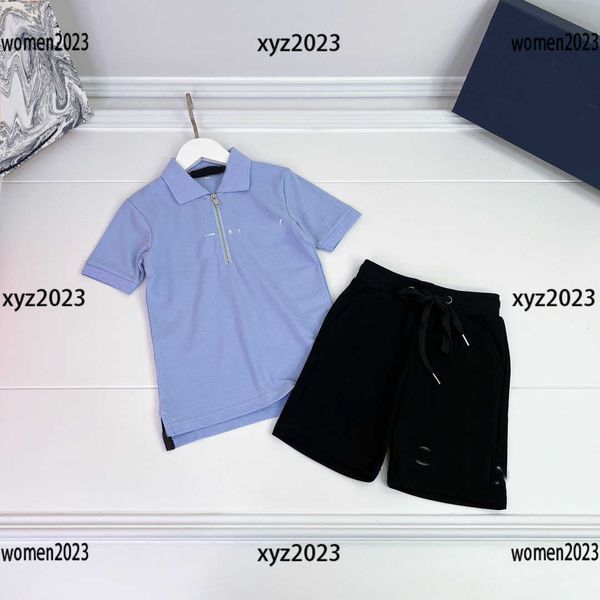 

kids clothes child designer sets baby 2pcs fashion lapel solid color letter logo t-shirt and animal shorts summer outdoors tracksuit, White