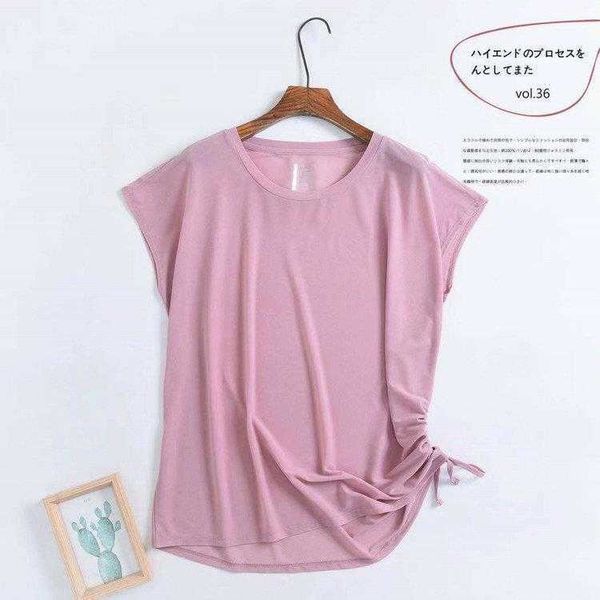 

summer retro fashion side drawstring blouses hem chiffon stretch womens, White