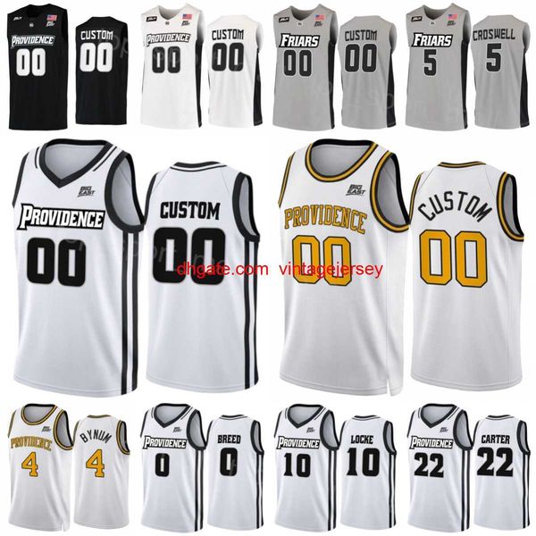 

college basketball providence friars jersey 23 bryce hopkins 5 ed croswell 22 devin carter 10 noah locke 4 jared bynum 0 alyn breed all stit, Black