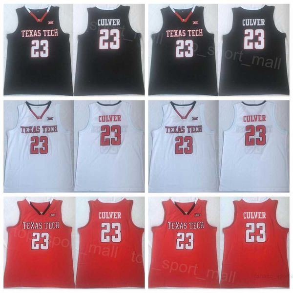 

texas tech star jerseys 23 jarrett culver college basketball shirt university stitched team color black white red for sport fans breathable