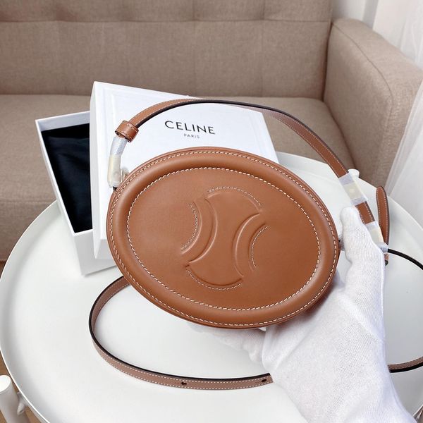 

luxury women oval bag triomphes celins round bags mens crossbody pochette handbag designer tote purses fashion smooth calfskin genuine leath