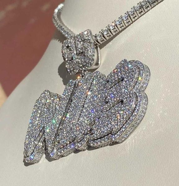

custom name pendants new trendy 925 sterling silver gold plated vvs diamond moissanite pendant1154276