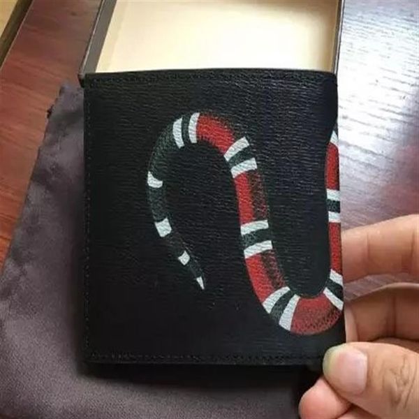

2020 mens fashion wallet leather with wallets for men purse snake tiger bee wallet men wallet253j, Red;black