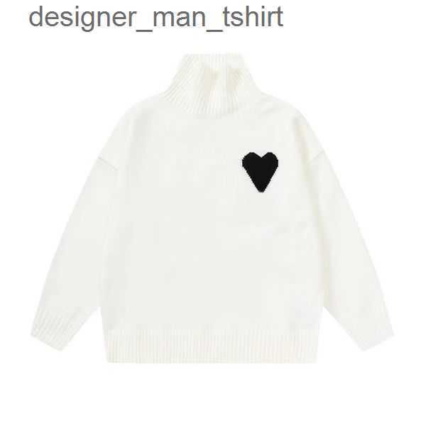 

fashion designers high collar amis paris sweater man woman turtleneck sweaters luxury brands cardigan knit o neck womens long sleeve clothes, White;black