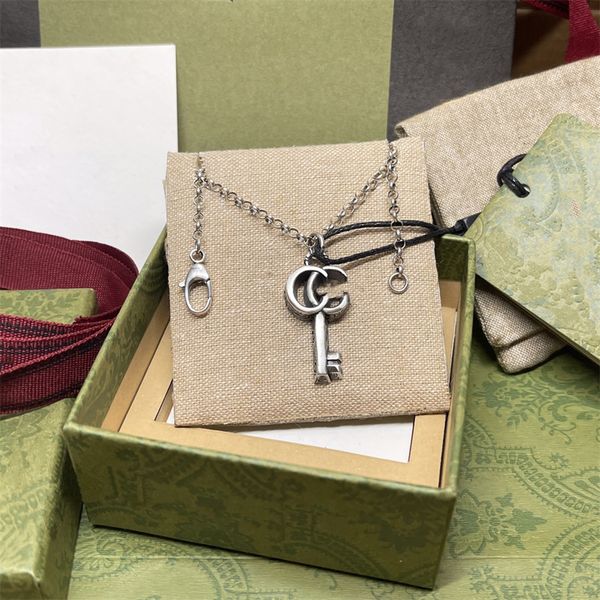 

designer pendant necklaces letter double g logo chains necklaces luxury women fashion jewelry metal ggity crystal pearl necklace gift 436, Silver