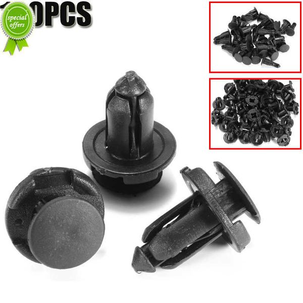 

new 100pcs/set 9mm auto bumper fender mudflap splash guard rivet push plastic clips retainer for mitsubishi endeavor outlander