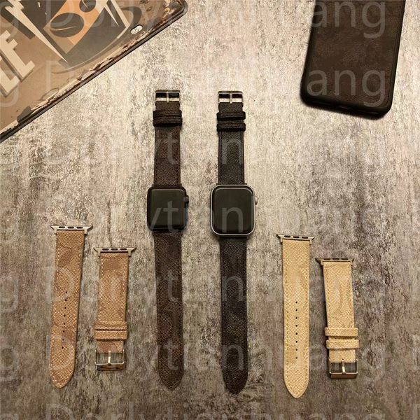 

r straps watchbands for apple watch band 45mm 42mm 38mm 40mm 44mm bands leather strap bracelet fashion letter wristband iwatch ultra 8 7 6 5, Black;brown