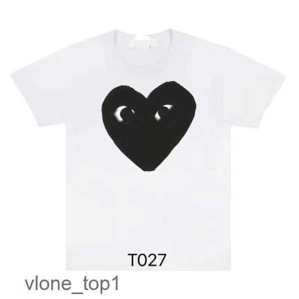 

men's t-shirts fashion mens play t shirt designer red heart commes casual women s des badge garcons high quanlity tshirts cotton embroi, White;black