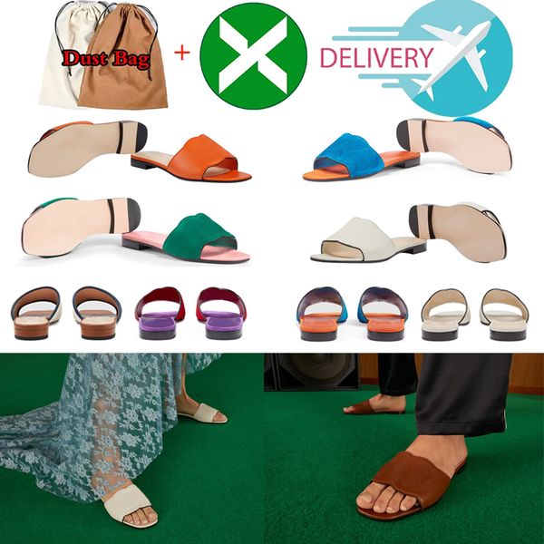 

quality designer sandals solid womens slippers ladies cartoon big head slide with box oran open toe slide genuine soft leather metal drill b, Black