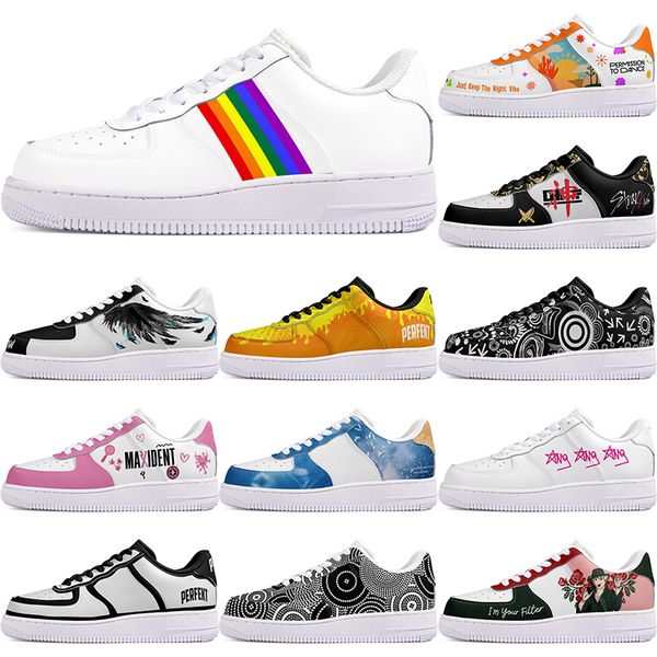 

DIY shoes winter comfortable autumn mens Leisure shoes one for men women platform casual sneakers Classic cartoon graffiti trainers comfortable sports 102390