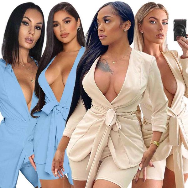 

womens nightclub solid color pant lace two piece pants up suit, White