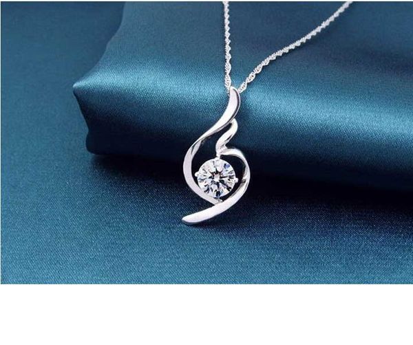 

lucky angel style pendant necklace inlaid rhinestone austria crystal twinkle non fading adjeustable length valentine's day party sellin, Silver