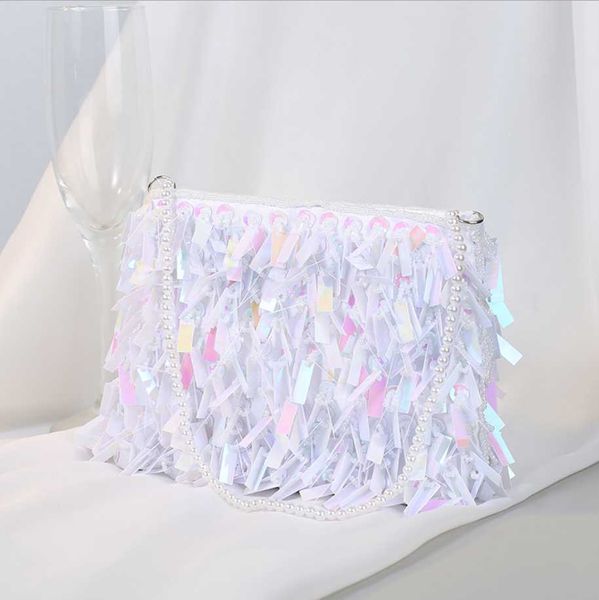 

xiyuan vintage silver handmade sequined prom clutch bag dinner messenger bag ladies korean all-match handbag clutches gift bags 230308