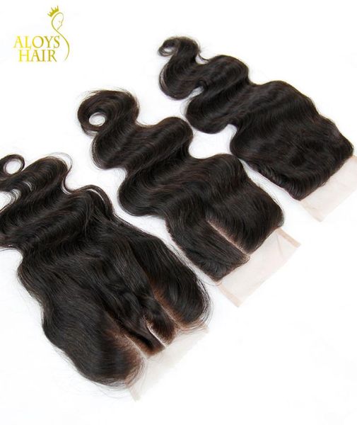 

malaysian body wave lace closure middle three 3 way part closures bundles virgin malaysian human hair lace closure 3728533, Black