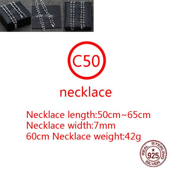 

c50 s925 sterling silver necklace fashion personalized style six star cross flower letter punk chain hip hop jewelry style gift for lover